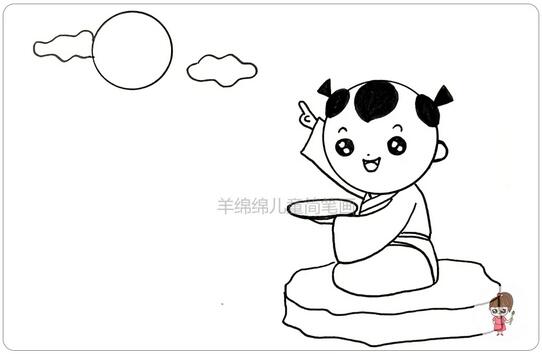 古詩配畫《古朗月行》