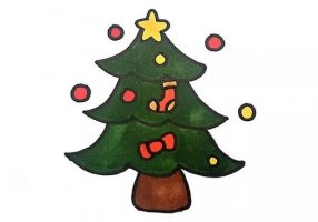 圣誕樹簡筆畫怎么畫教程圖片