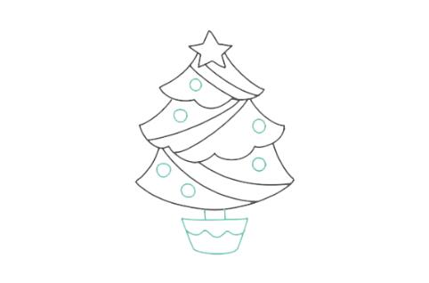 圣誕節(jié)必備圣誕樹簡筆畫教程圖片