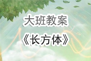 幼兒園大班教案《長方體》含反思