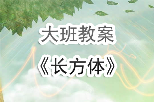 幼兒園大班教案《長(zhǎng)方體》含反思