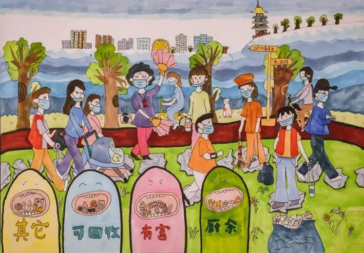 垃圾分類兒童畫(huà)繪畫(huà)圖片