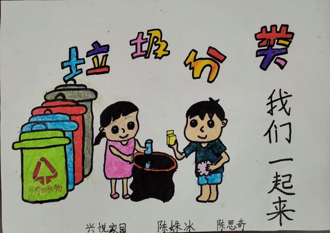 垃圾分類兒童畫(huà)繪畫(huà)圖片