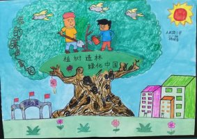 我的綠色家園繪畫兒童畫圖片（17p）