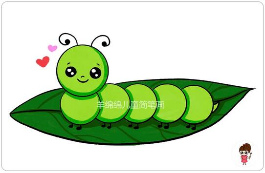 用硬幣畫(huà)毛毛蟲(chóng)簡(jiǎn)筆畫(huà)教程圖片