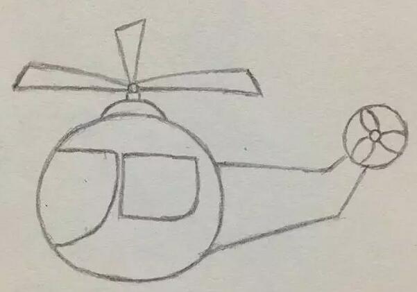 直升飛機(jī)簡筆畫教程圖片