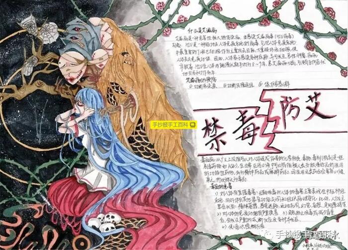 禁毒防艾手抄報圖片