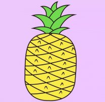水果鳳梨簡筆畫教程圖片