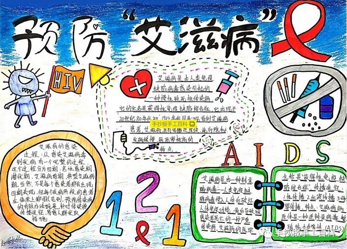 中小學(xué)生預(yù)防艾滋病手抄報(bào)簡(jiǎn)單版