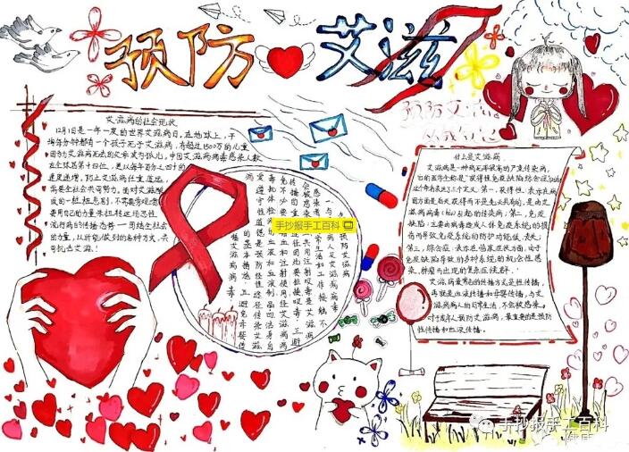 中小學(xué)生預(yù)防艾滋病手抄報(bào)簡(jiǎn)單版