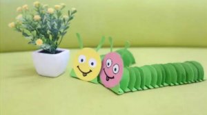 卡紙拼貼畫毛毛蟲手工制作