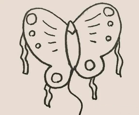 蝴蝶風(fēng)箏簡筆畫彩色畫法步驟