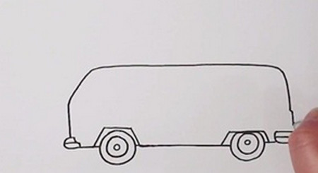 公共汽車(chē)簡(jiǎn)筆畫(huà)步驟圖片