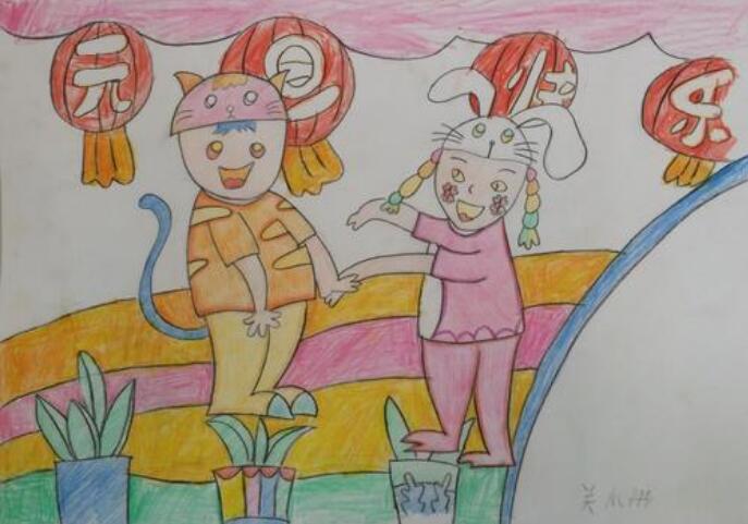 慶元旦兒童畫作品圖片