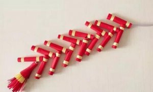 幼兒園卡紙鞭炮手工制作串鞭炮步驟圖片