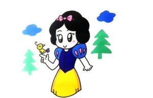 卡通白雪公主簡筆畫畫法步驟
