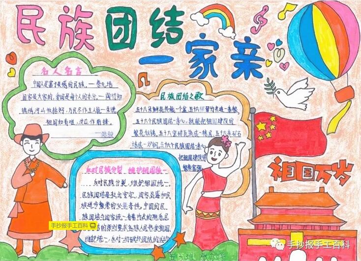 民族團(tuán)結(jié)一家親手抄報(bào)圖片簡(jiǎn)單又漂亮
