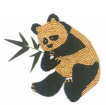 兒童手工豆子粘貼畫 好看的動物