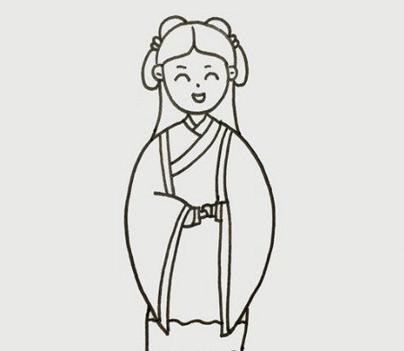 古代公主簡筆畫步驟圖解
