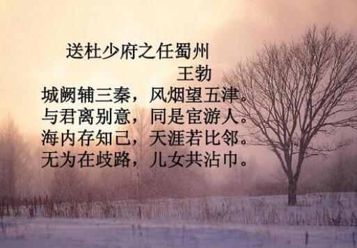 王勃送杜少府之任蜀州全詩賞析