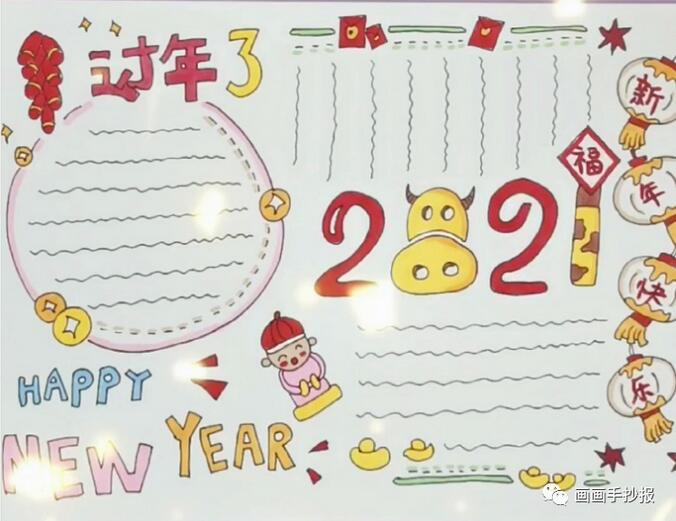 2021牛年春節(jié)手抄報(bào)圖片