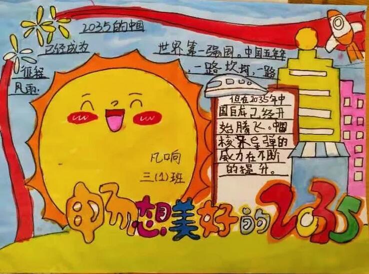 紅領巾相約2035手抄報圖片