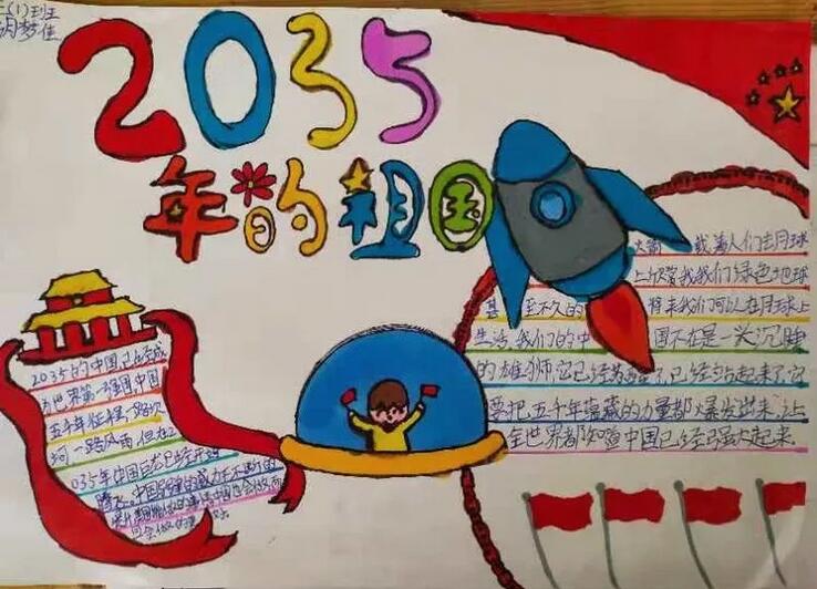 紅領巾相約2035手抄報圖片