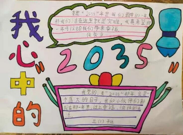 紅領巾相約2035手抄報圖片