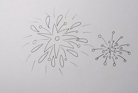 新年煙花簡(jiǎn)筆畫(huà)怎么畫(huà)步驟圖片