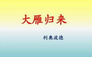 大雁歸來教案