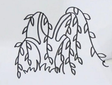 河邊的柳樹(shù)簡(jiǎn)筆畫(huà)怎么畫(huà)步驟圖片