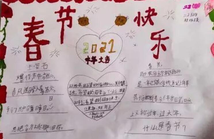 2021牛年新年手抄報圖片簡單又漂亮