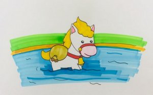 小馬過河簡筆畫步驟圖片