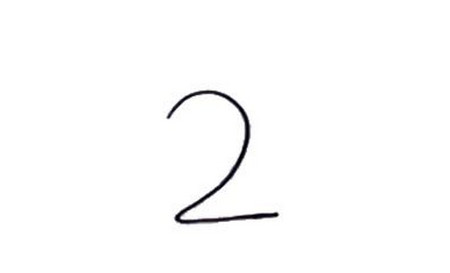 用數(shù)字2畫小鴨子簡(jiǎn)筆畫