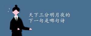 天下三分明月夜的下一句是哪句詩(shī)