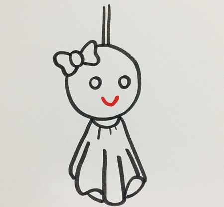 晴天娃娃簡(jiǎn)筆畫步驟圖片