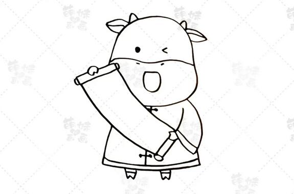 學(xué)畫8只小牛的簡筆畫，簡單又可愛