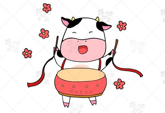 學(xué)畫8只小牛的簡筆畫，簡單又可愛