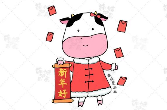 學(xué)畫8只小牛的簡筆畫，簡單又可愛