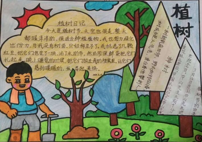 植樹節(jié)手抄報圖片簡單好看