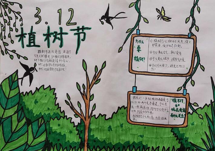 植樹節(jié)手抄報圖片簡單好看