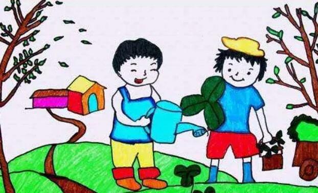 植樹節(jié)兒童畫繪畫作品