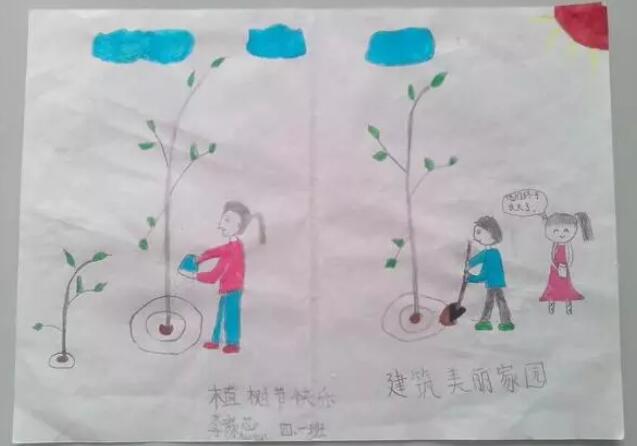 植樹節(jié)兒童畫繪畫作品
