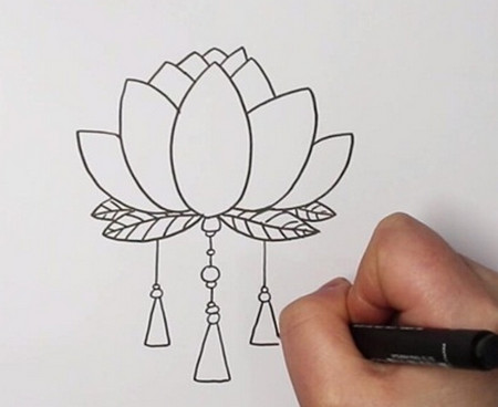 元宵節(jié)蓮花燈簡筆畫的教程圖片