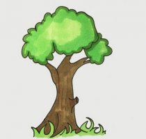 大樹簡(jiǎn)筆畫畫法步驟圖片