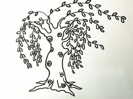 柳樹簡(jiǎn)筆畫怎么畫步驟圖片