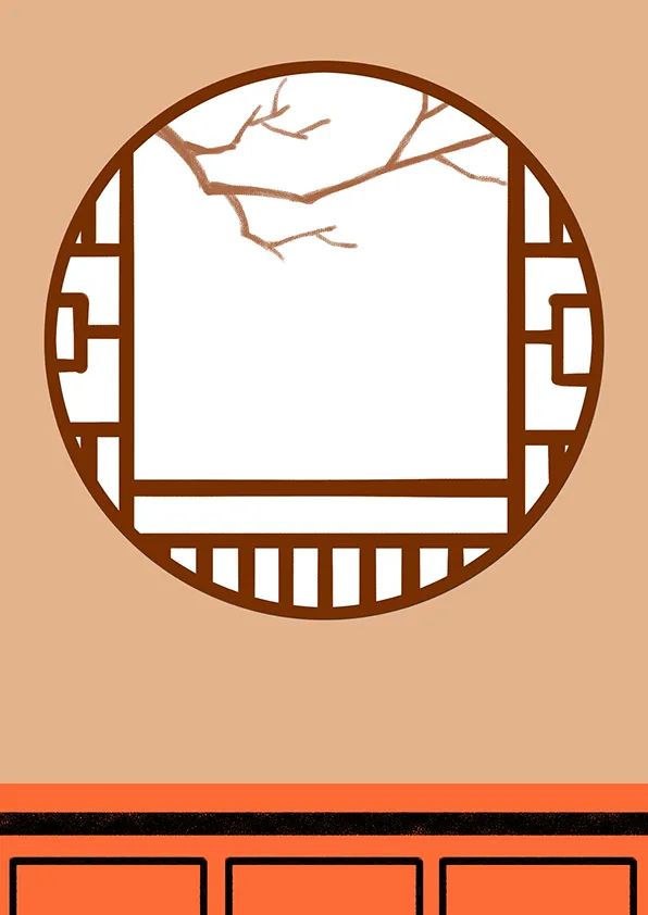 春天主題兒童畫作品《窗外即景》