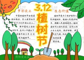 2款小學(xué)生植樹節(jié)手抄報簡單好看