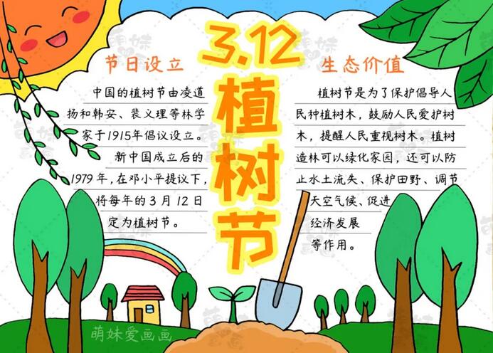 小學(xué)生植樹節(jié)手抄報(bào)簡(jiǎn)單好看