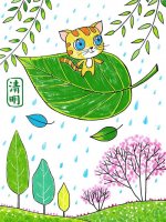 清明節(jié)主題兒童畫作品《清明時(shí)節(jié)》